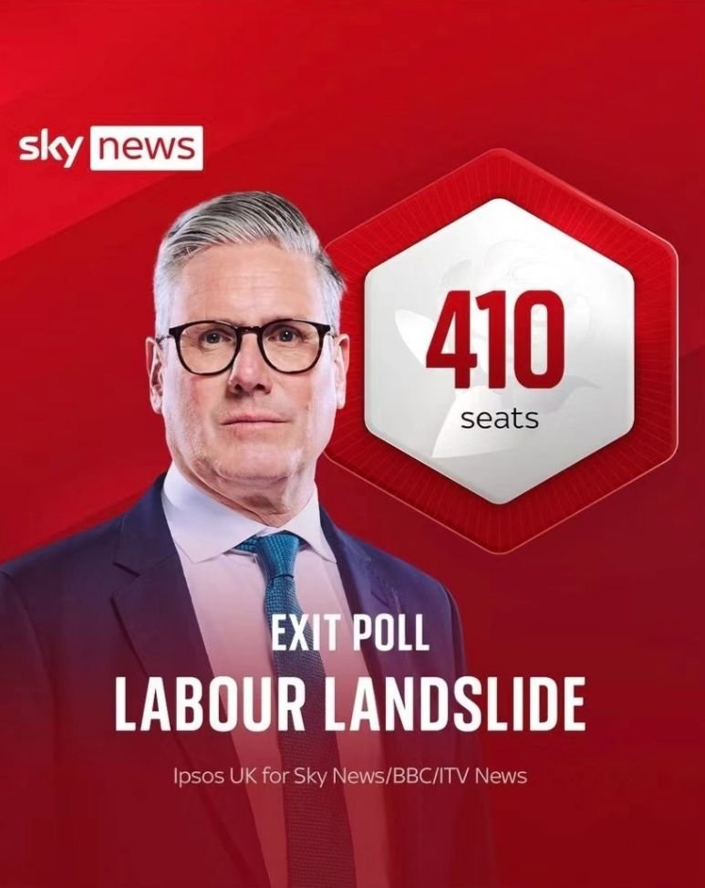 Jenny95181's tweet photo. The Labour Party led by Keir Starmer won a majority of seats in the House of Commons and will become the ruling party in the United Kingdom. https://t.co/3kONRLKJYr