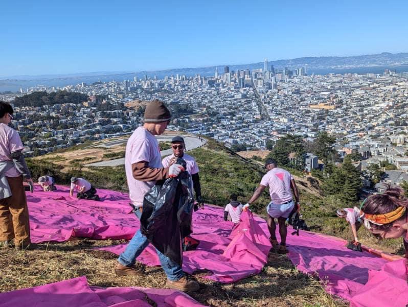G4G volunteers helped take down the iconic Pink Triangle in SF at the end of Pride Month. 💕  This powerful installation is a beacon of love, pride, and resilience, symbolizing both the struggles and the triumphs of the LGBTQ+ community.
