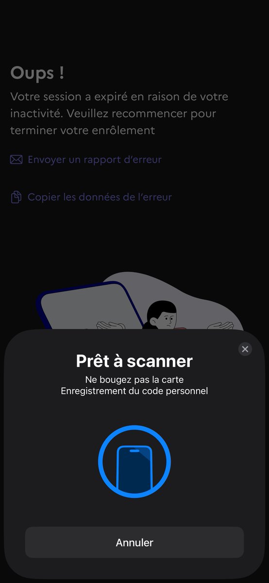 syquest34's tweet photo. @FranceConnectID #FranceIdentité À l’écriture du code dans France identité, malgré tous les réglages tentés, systématiquement ce message qui me rend dingue et m’empêche de faire l’enregistrement de ma procuration sans avoir à me déplacer  😤 https://t.co/3od6qEg54y