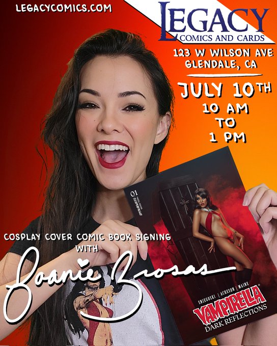 MARK YOUR CALENDARS!!!  JULY 10TH 10AM-1PM I'll be signing @DynamiteComics  @LegacyComicsCA https://t