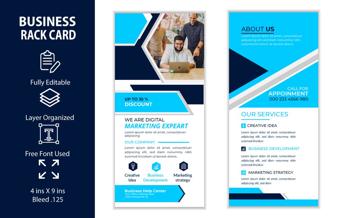 mdabdulhalim48's tweet image. Corporate DL Flyer Rack card template Design for digital Marketing Agency &amp;gt;&amp;gt; tinyurl.com/223low7v

#invoicetemplate #excelinvoicetemplate  #invoice #invoicedesign #Lauri #Antony #loveIsland
#letterhead #youtubebanner #texteffect #layerstyles, #tshirtdesign #rackcard #dlflyer