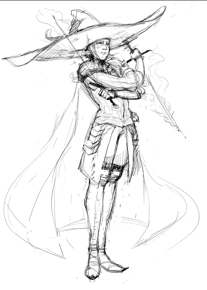 Sketching my tarnished. I love my new swords 🗡️🗡️🗡️🗡️ #ELDEN_RING #EldenRingDLC