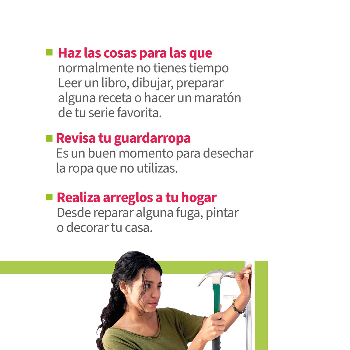 Profeco's tweet image. 👉 Si en tus próximas vacaciones no tienes planeado salir de tu cuidad, en la @RdelConsumidor te damos algunas sugerencias para que aproveches tus vacaciones sin gastar mucho dinero. 🏤🚴‍♀️

😌 Recuerda que lo importante es descansar y recargar energía para reducir el estrés.