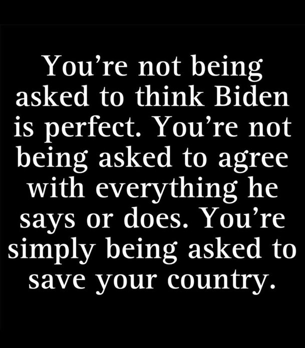 I agree. #VoteBidenToSaveAmerica and keep it trending.