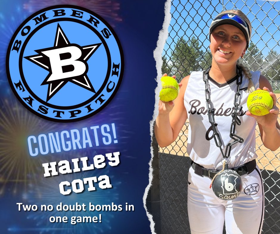 Minnesota Bombers 16U National (@mnbombers2007) on Twitter photo Game two of the morning and <a href="/cotahailey6/">Hailey Cota</a> smashes two over the fence! <a href="/MnBombers/">Minnesota Bombers</a> <a href="/bombers_fp/">Bombers Fastpitch</a> <a href="/BoulderIDT/">Boulder IDT</a> Game two of the morning and <a href="/cotahailey6/">Hailey Cota</a> smashes two over the fence! <a href="/MnBombers/">Minnesota Bombers</a> <a href="/bombers_fp/">Bombers Fastpitch</a> <a href="/BoulderIDT/">Boulder IDT</a>