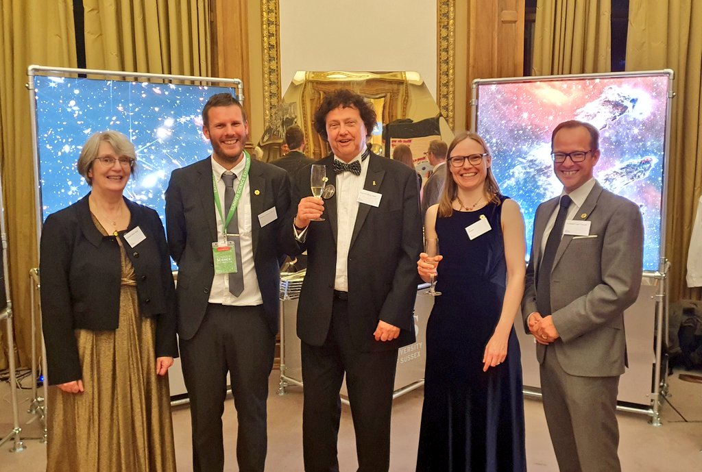 Team #JWST at the evening soirée for the <a href="/royalsociety/">The Royal Society</a> #SummerScience exhibition. Great night with more Lords and Ladies than you can shake a telescope at.