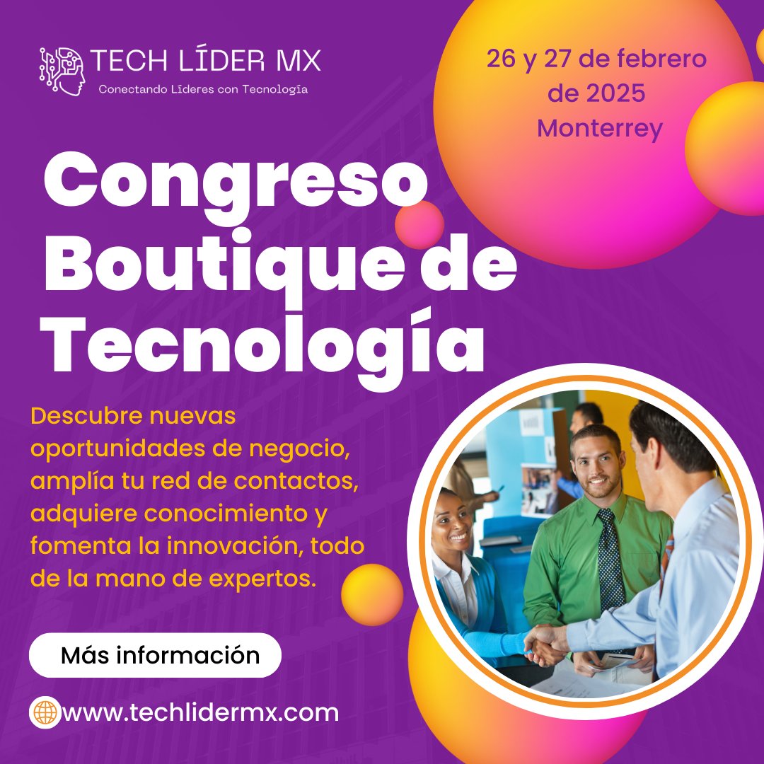 Congreso Tech Líder MX.
Este evento congrega a expertos, líderes y entusiastas del sector, ofreciendo un espacio inigualable para el networking, aprendizaje y exploración de oportunidades comerciales.

#technology #tecnologia #tecnologias #ia #inteligenciaartificial