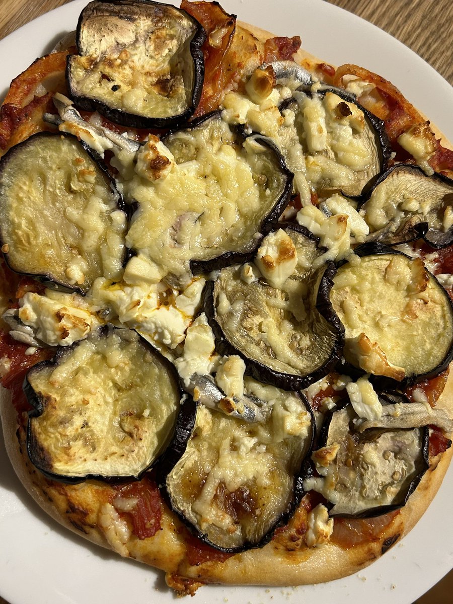 Carbs needed for a long night. Wonky home made aubergine &amp; anchovy pizza. Hoping for return of some integrity &amp; social values in Government. #GeneralElection2024 #GeneralElection24 #Election2024