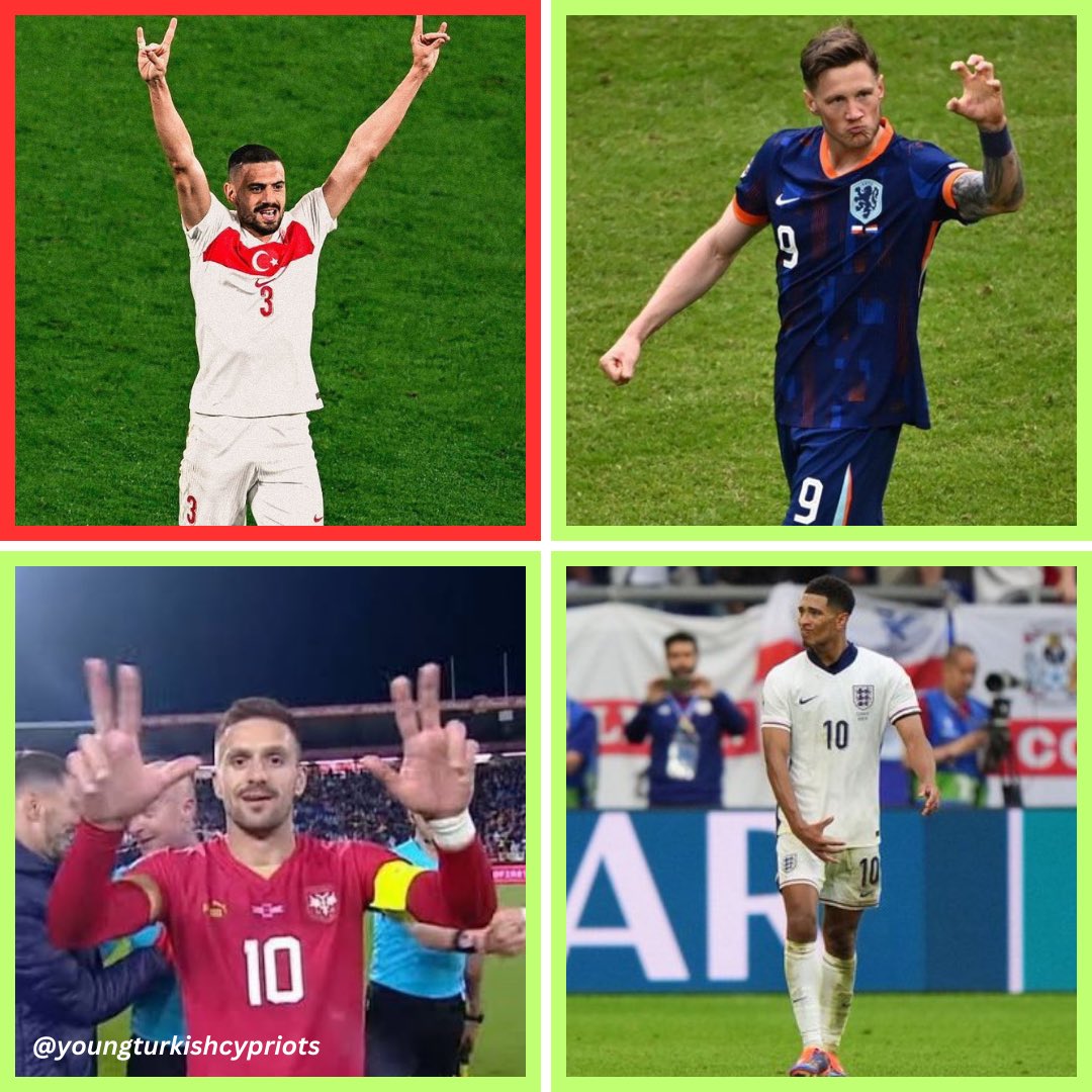 It has been reported that Merih Demiral has received a 2-match suspension for his celebration 🇹🇷. 

Where is Tadic’s suspension for the Chetnik salute? 🇷🇸

Where is Weghorst’s suspension for the lion paw celebration? 🇳🇱 

Where is Bellingham’s suspension for holding his crotch?