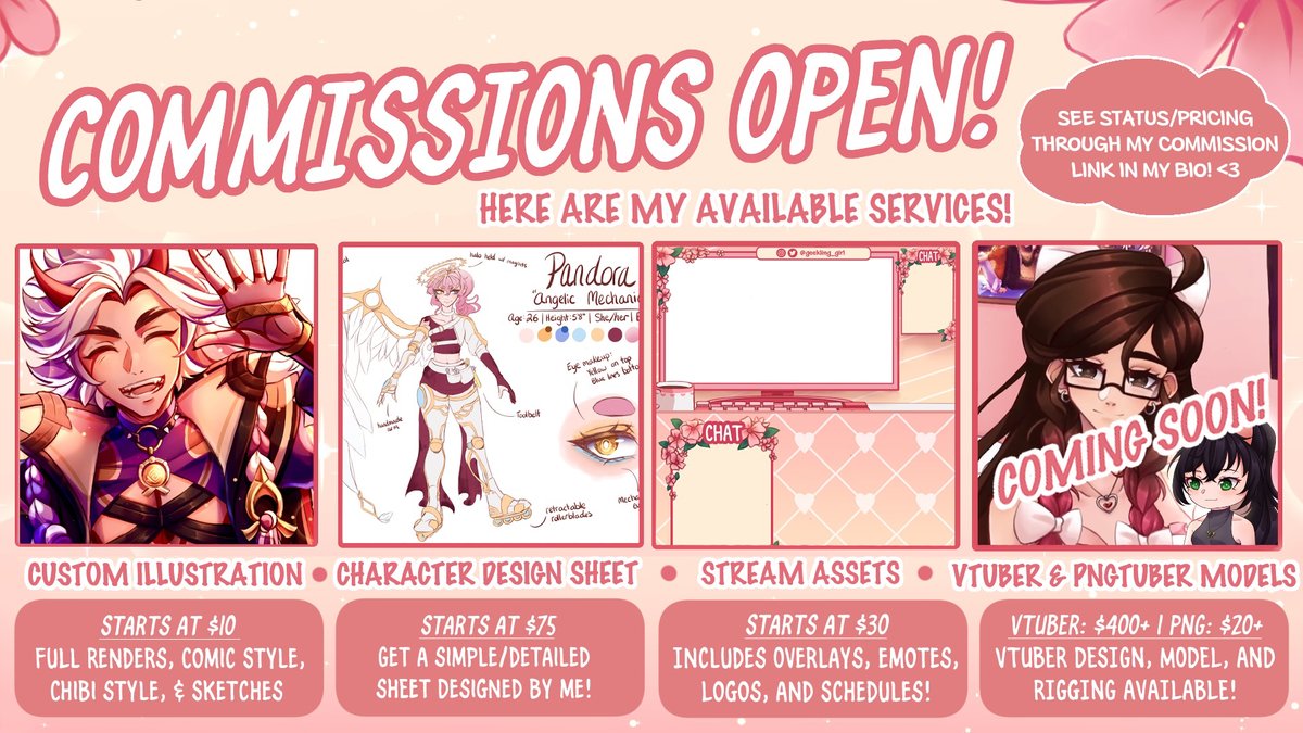 Geekling_Girl's tweet photo. Here's some more information the different types of commissions I have available! Once I am verified on VGen I will be able to add more👀 https://t.co/XgbQexaNuH