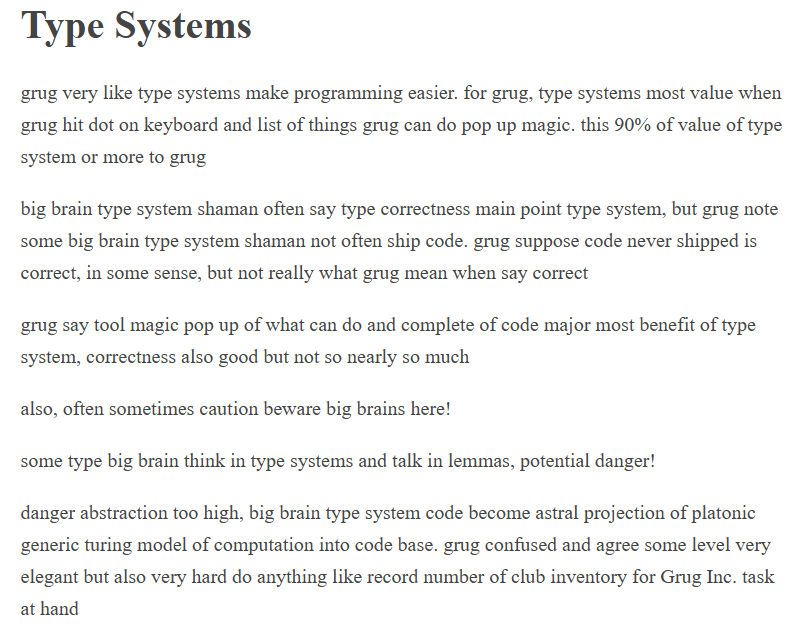 aminblm's tweet image. 12. Type Systems Unleashed: Harnessing the Power of Static Typing

#TypeSystems #CodingEfficiency #SoftwareDevelopment #CodeSafety #DevTips #Buildinpublic #100DaysOfCode #Coding #DevCommunity #Python #JavaScript

Source read: grugbrain.dev