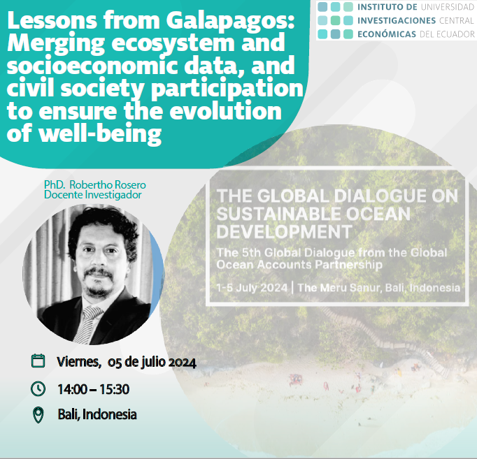 🔴CONFERENCIA INTERNACIONAL

Nuestro compañero <a href="/roberthomre/">ROBERTHO</a> participa con una conferencia magistral sobre Galápagos en el  5th Global Dialogue from the Global  Ocean Accounts Partnership coorganizado por el <a href="/OceanAccounts/">Global Ocean Accounts Partnership (GOAP)</a> en Bali👇👇