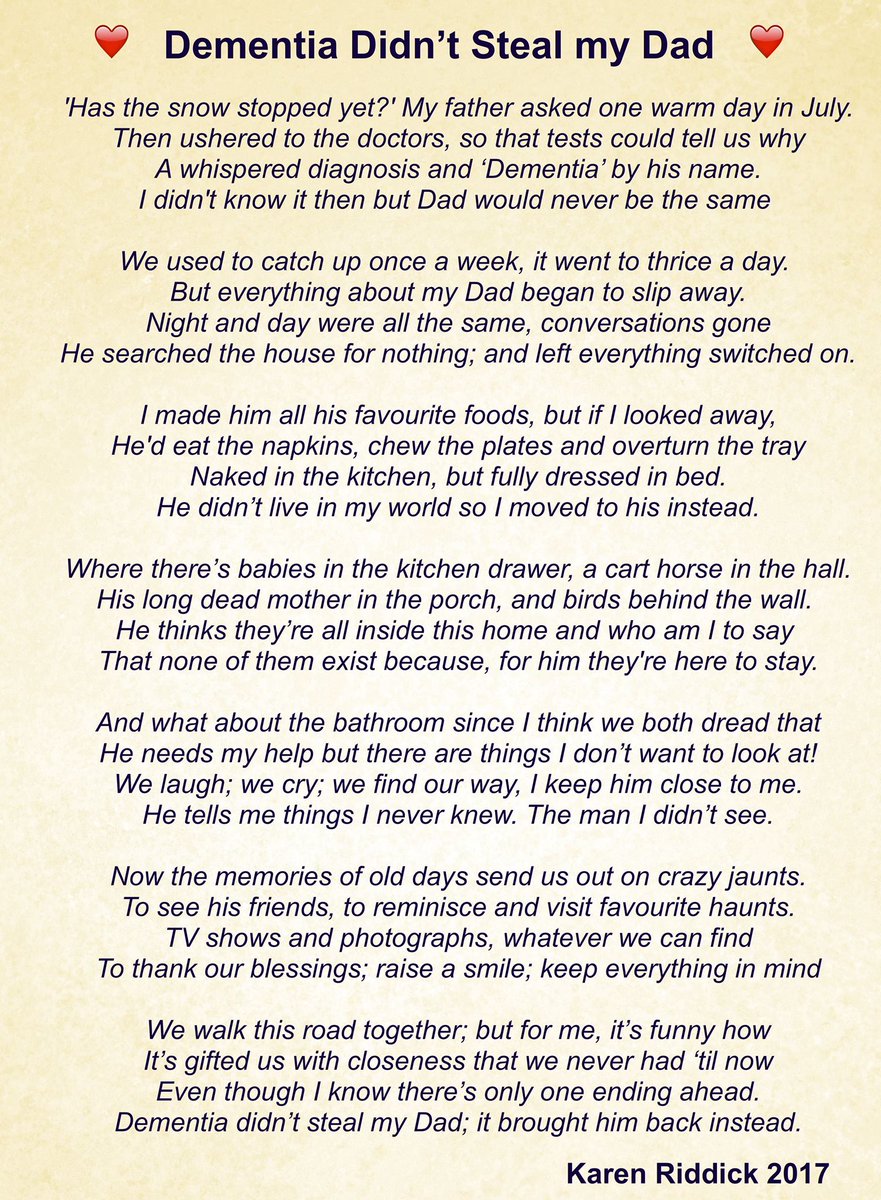 Please re-Tweet this gentle reminder about finding the silver lining of #dementia's darkest clouds.

#Alzheimers #poetry