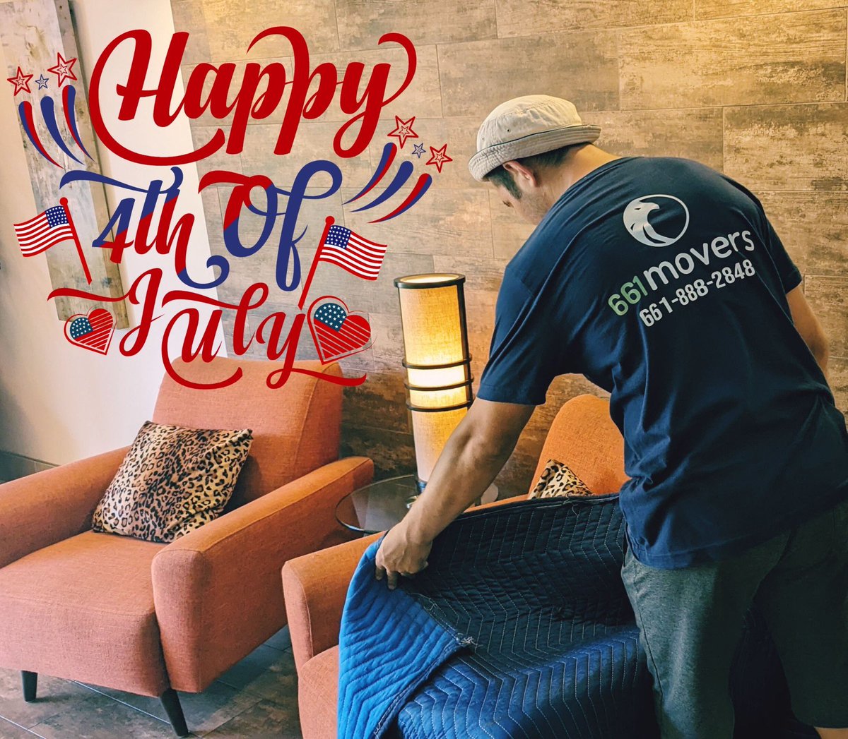 661Movers's tweet photo. From all of us at 661 Movers, Happy Independence Day! 🇺🇸 Thank you for your support and trust. Enjoy a day of freedom, fun, and fireworks! https://t.co/Ybq6Nsukii