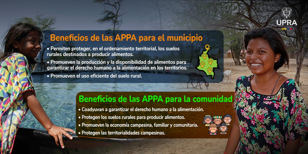 UPRAColombia's tweet photo. 👉Cuando las APPA sean declaradas por parte del @MinAgricultura impulsarán el desarrollo del sector agropecuario, porque identifica el suelo rural para la producción de alimentos🌶🌱🚜 #PrimerAPPAColombia https://t.co/jwMg8TlF0l