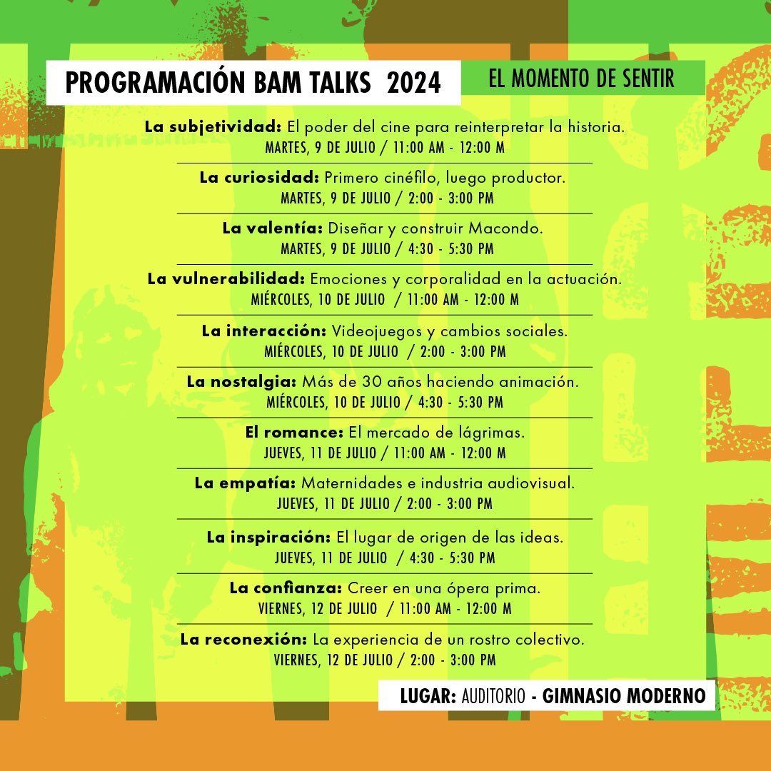 BAM_Bogota's tweet image. (…) #BAMTalks | Entrada libre hasta completar aforo
📅 Viernes, 12 de julio
⏰ 11:00 AM
📍 Gimnasio Moderno (Carrera 9 #74 - 99)

🌌 Haz parte de esta obra que explora las infinitas posibilidades de la inteligencia artificial para profundizar en la condición humana. 

 #ModoBAM