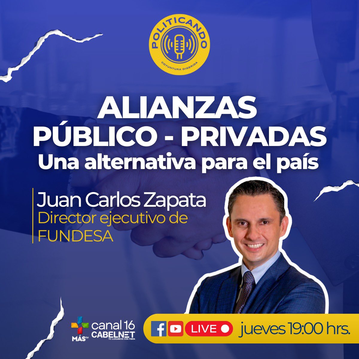 Hoy en <a href="/Politicandogua/">Politicando Guatemala</a> tendremos el gusto de platicar con <a href="/jczapata_s/">Juan Carlos Zapata S.</a> respecto a la importancia de las Alianzas Público-Privadas. 

No te lo pierdas 👇🏽