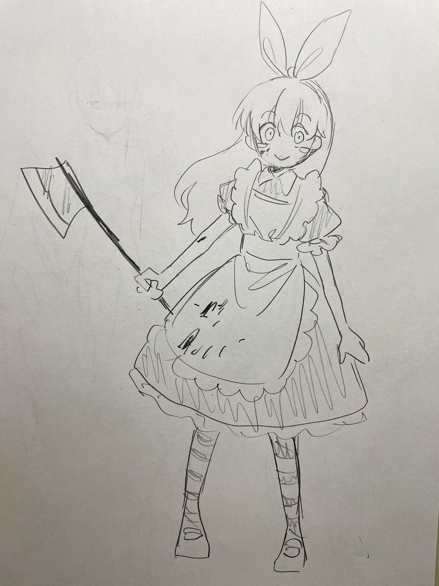 #絹子さんは創作を欲している 最近忙しくて絵を描く気力がないから低コストな落書きしかないです。