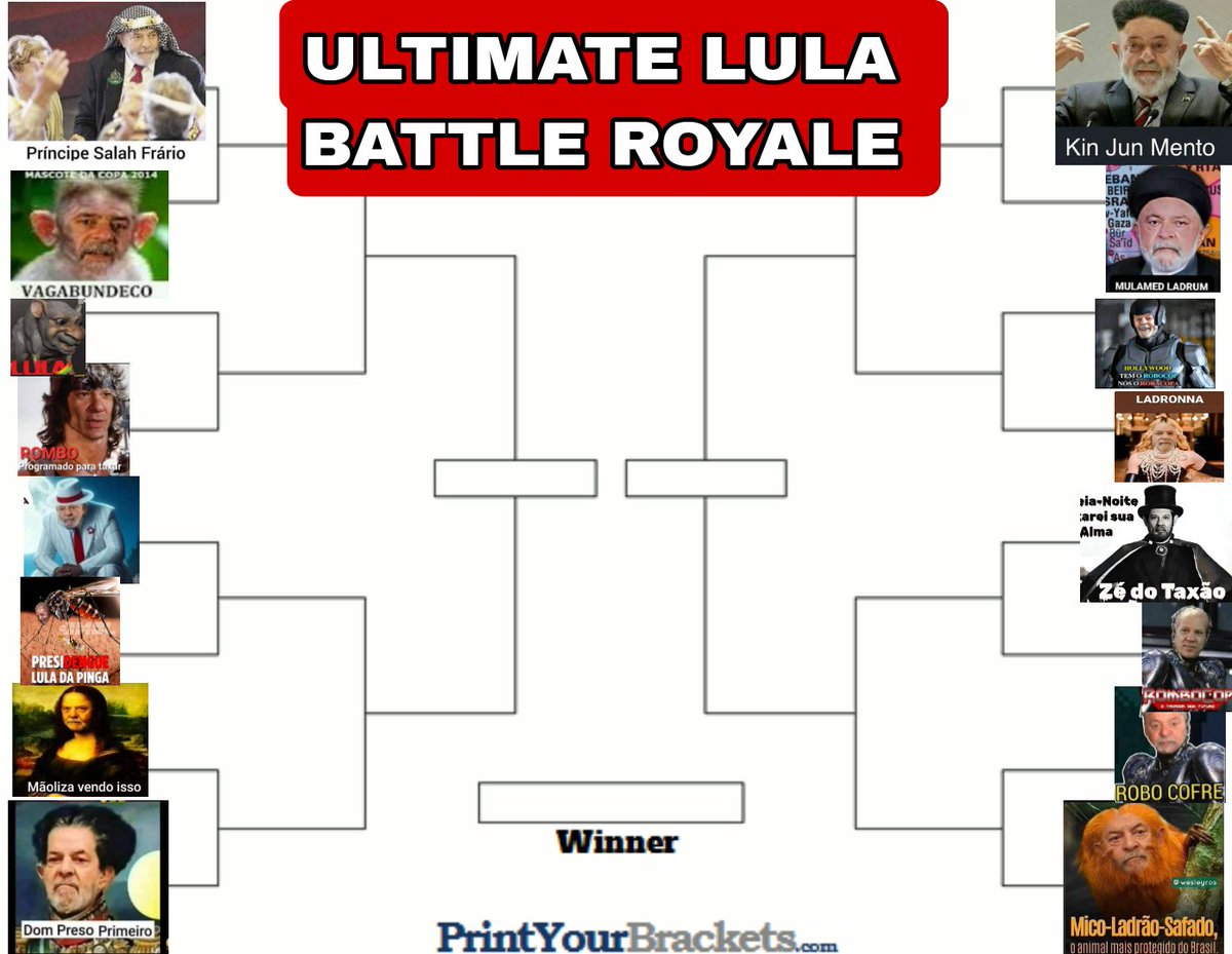 Snaihtniroccccc's tweet photo. 🚨 COMEÇA A VOTAÇÃO 

Duração de 12 horas

E quem decide é você 🫵🏻 

ULTIMATE LULA BATTLE ROYALE COMEÇOU https://t.co/TVVTJWGshA