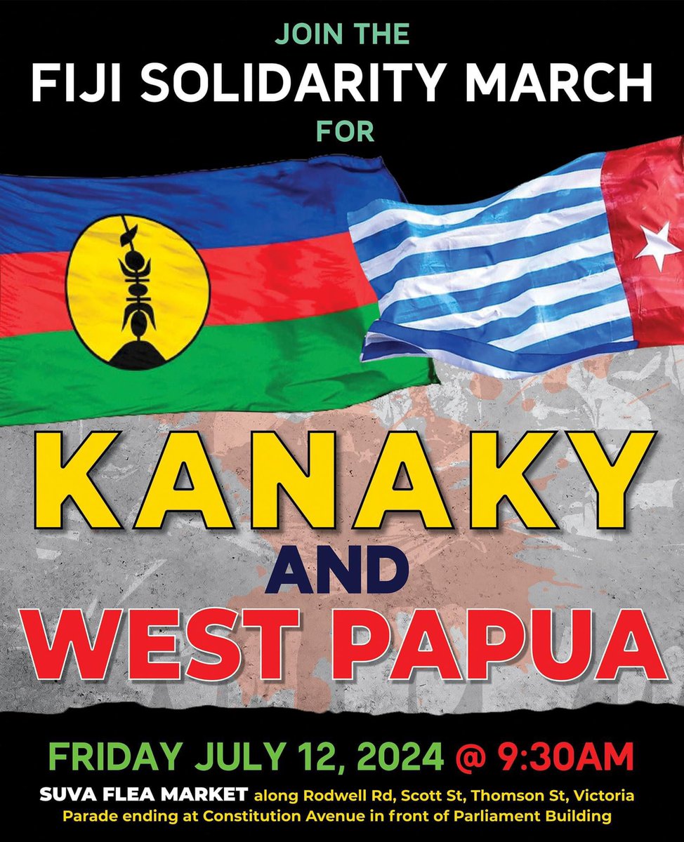 Civil society organisations and churches in Fiji announce a rally on 12 July in solidarity with Kanaky #NewCaledonia and #WestPapua. In the lead up to the Pacific Islands Forum, in Tonga in late August, regional CSOs are working to highlight self-determination and decolonisation.