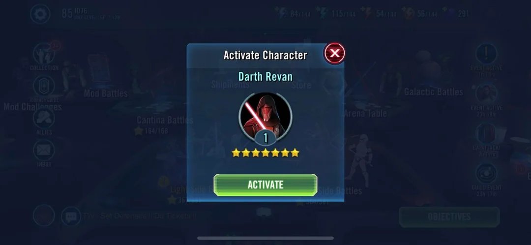 DeggialNox's tweet photo. Looks like my Darth Revan render was added to Galaxy of Heroes as a portrait, I think it's pretty cool, now I can say I participated in an official Star Wars game lmao https://t.co/cxVpLMbHIF