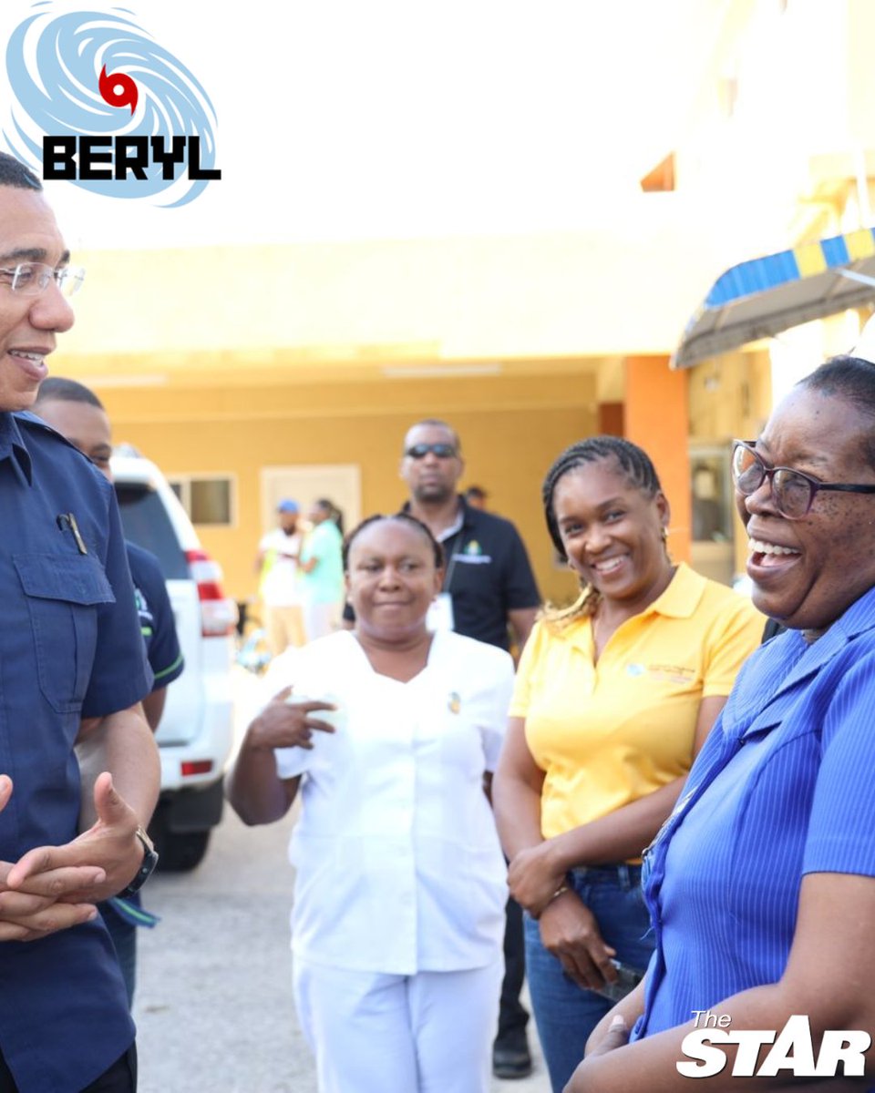 #BerylAlert: Prime Minister Andrew Holness today toured sections of parishes ravaged by Hurricane Beryl. Among the stops was in St Elizabeth which has suffered wide devastation from the Category 4 hurricane.