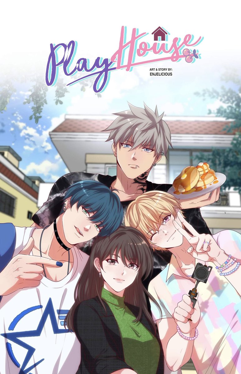 enjelicious's tweet image. Trying out a reverse harem story.
&amp;lt;Play House&amp;gt; is now on canvas!

#webtoon