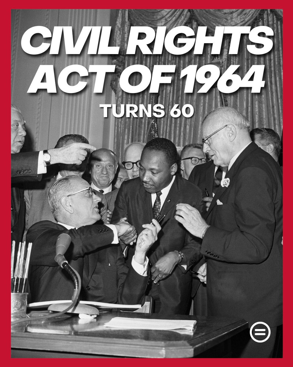 coachlisaj's tweet photo. This week marks 60th anniversary of one of the most important laws in our nations history: the Civil Rights Act of 1964 which ended segregation in public places and banned employment discrimination on the basis of race, color, religion, sex or national origin https://t.co/2kh0W24Clk