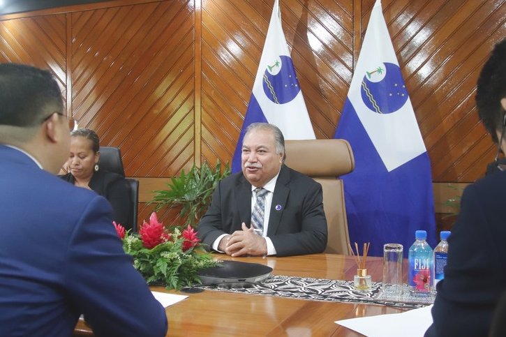 ForumSEC's tweet photo. #DialoguePartners
Today, hosting visits to Nasonini, #ForumSG Baron Waqa welcomed China's Ambassador to Fiji, HE Zhou Jian, and his delegation. SG Waqa acknowledged China's role as a Forum Dialogue Partner and welcomed opportunities for strengthened dialogue and engagement. https://t.co/EKbdOSoQNA