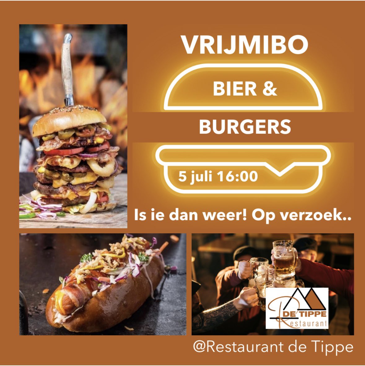 Vandaag #VrijMiBo 🍻
Groot scherm ⚽️ 
Broodje Pulled Hammer en meer
Heaters 🔥 
Muziek 🎶