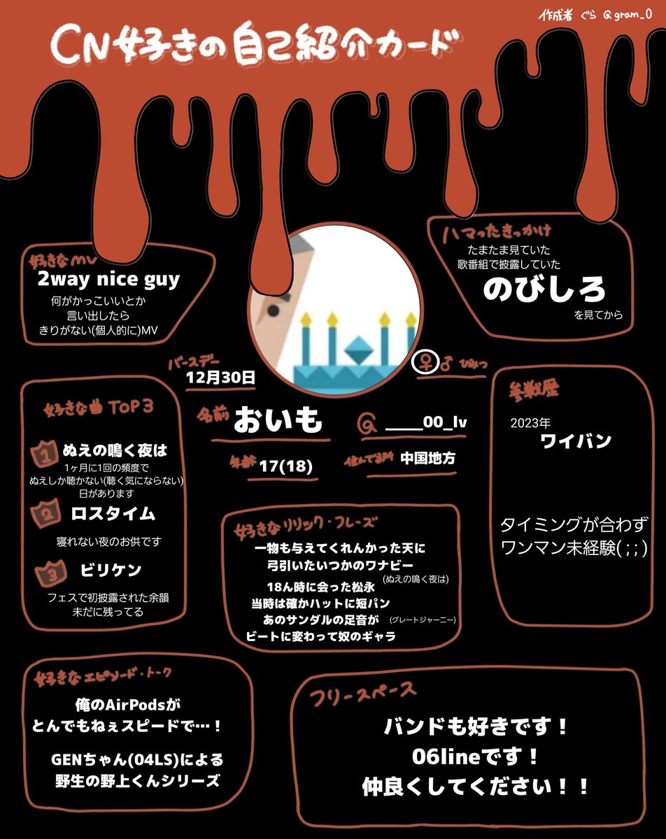 ぷん　自己紹介必読 自己紹介（じこしょうかい）カード | カード・プリントグッズ