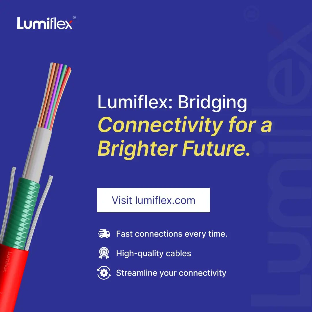 lumiflex_c's tweet image. Let&apos;s illuminate the future, together. Lumiflex cables: Building the bridges of connectivity for a world that shines. 

🌐 Visit our website:- lumiflex.in

📞 Contact no:- 9833834019 / 7021969960

📩 Email id:- sales@lumiflex.in