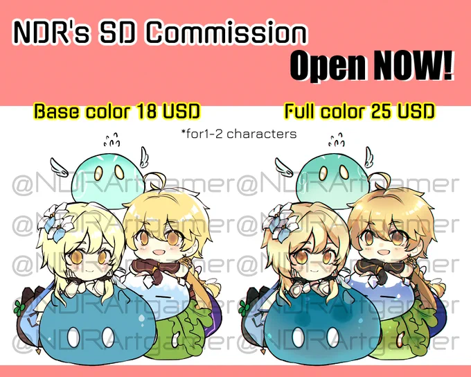 📌Full body SD commission open NOW!! 🎉🥳

💡: The price includes BG or some props, environmental details 

💵 : Paypal OK

#Commission 
#commissionTH 
#commissionopen 