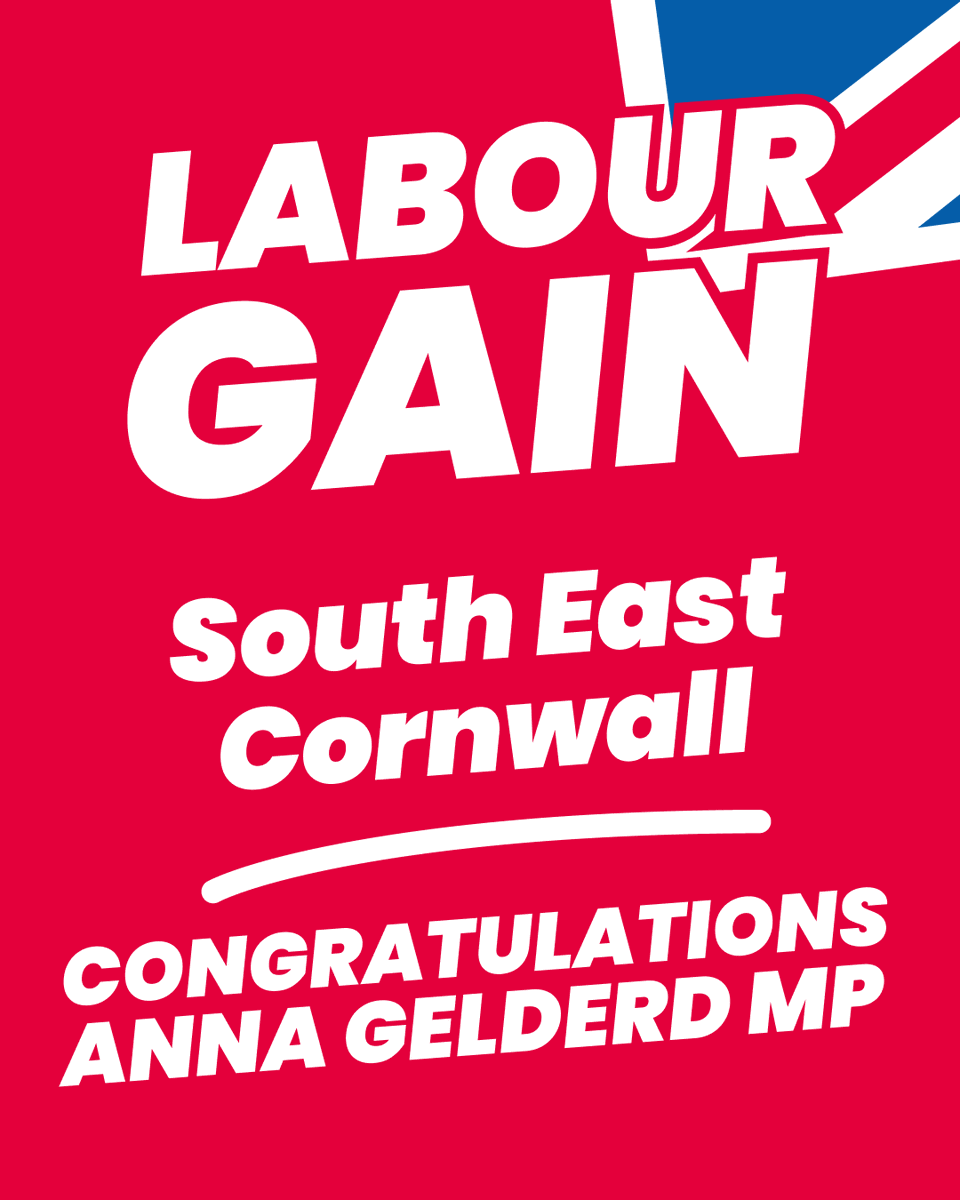 UKLabour's tweet photo. Labour GAIN South East Cornwall from the Conservatives 🌹 https://t.co/U9FKitsM2o