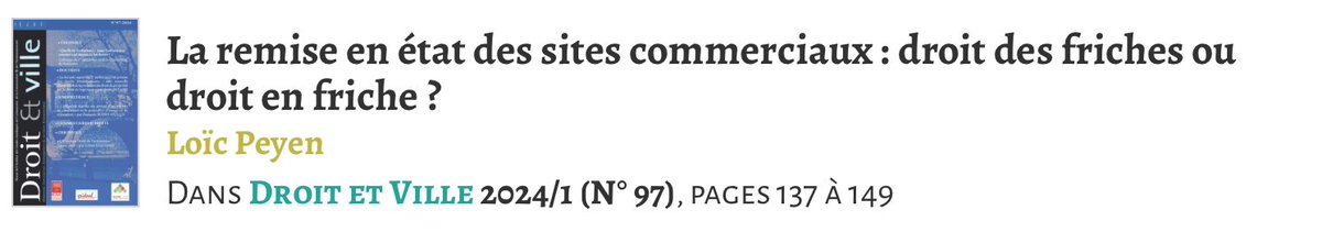 Loïc Peyen (@peyenloic) on Twitter photo Dans le dernier n° de <a href="/DroitetVille/">Revue Droit et Ville IEJUC</a> (<a href="/iejuc/">IEJUC</a>), un dossier sur l'urbanisme commercial (grâce à @Maxime_Boul et <a href="/BalaguerFred/">Balaguer Frédéric</a>) avec, pour ma part, un regard sur le "droit des friches commerciales", largement perfectible. Entre autres belle choses (<a href="/CelineGueydan/">Céline Gueydan</a> <a href="/DoctorantsIEJUC/">Doctorants de l'IEJUC</a>). Dans le dernier n° de <a href="/DroitetVille/">Revue Droit et Ville IEJUC</a> (<a href="/iejuc/">IEJUC</a>), un dossier sur l'urbanisme commercial (grâce à @Maxime_Boul et <a href="/BalaguerFred/">Balaguer Frédéric</a>) avec, pour ma part, un regard sur le "droit des friches commerciales", largement perfectible. Entre autres belle choses (<a href="/CelineGueydan/">Céline Gueydan</a> <a href="/DoctorantsIEJUC/">Doctorants de l'IEJUC</a>).