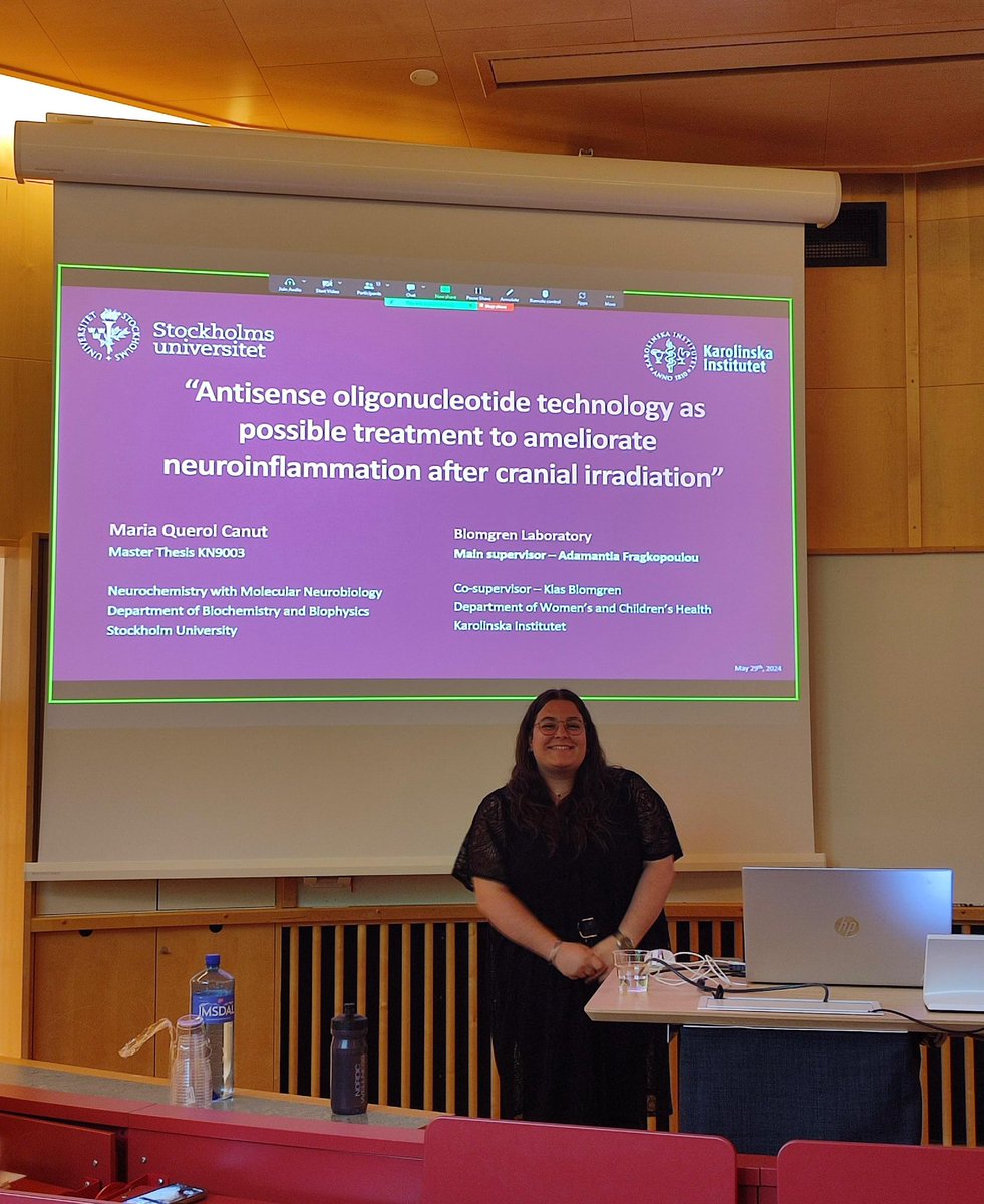 BlomgrenLab's tweet photo. Extremely proud of our students @mariaquerolc and Casandra Salinas for successfully defending their Master’s theses in neuroscience contributing to finding new ways to prevent neuroinflammation and exploring new treatments of pediatric CNS tumors! 👶👧🧠 https://t.co/GJvAckzbtu