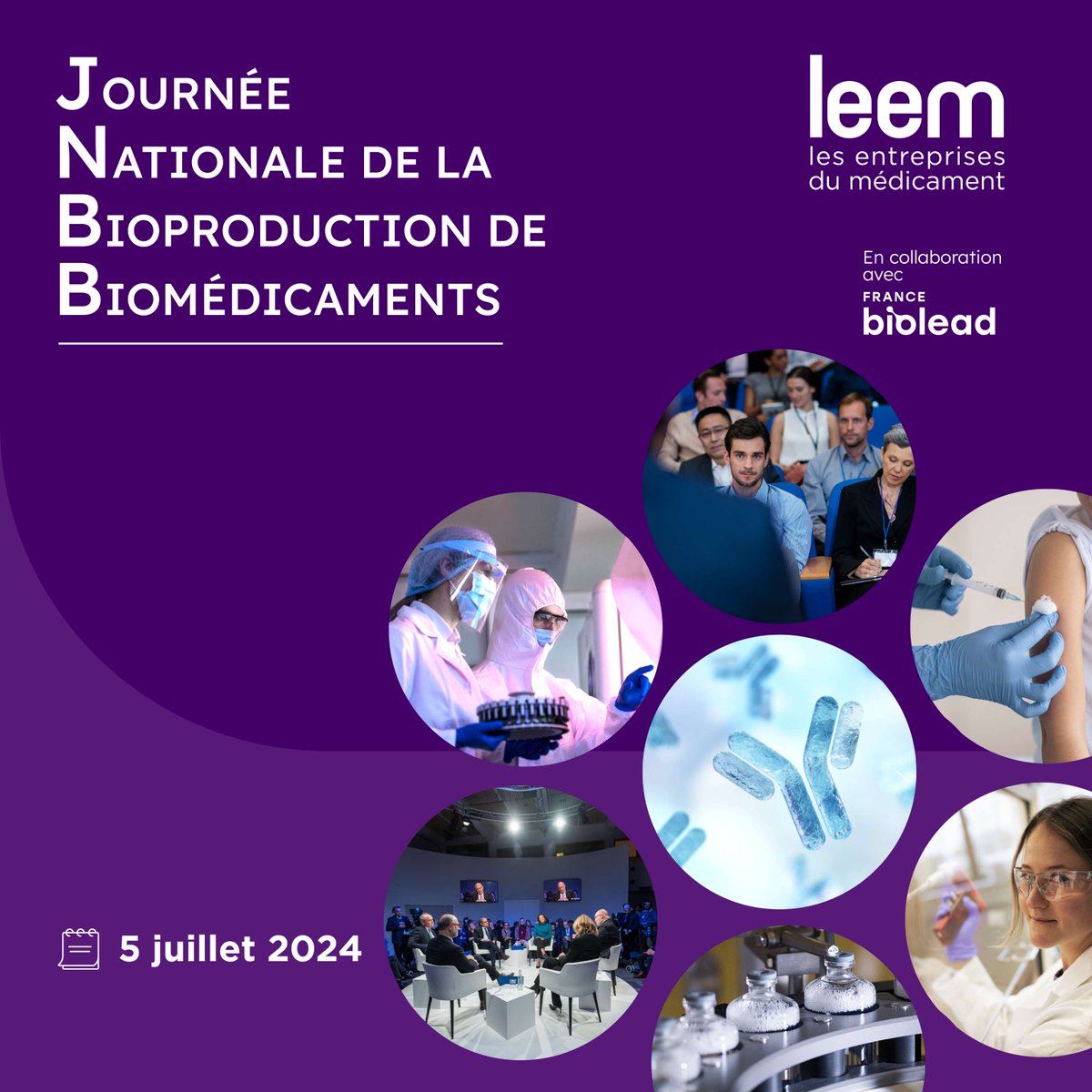 Coup d'envoi de la 1ère Journée Nationale de #Bioproduction de #Biomédicaments ! 🤩 Des évènements organisés partout en France par les membres France Biolead pr faire rayonner cette filière qui œuvre chaque jour au service des patients.

Infos ➡️ leem.org/evenement/jour… #JNBB2024