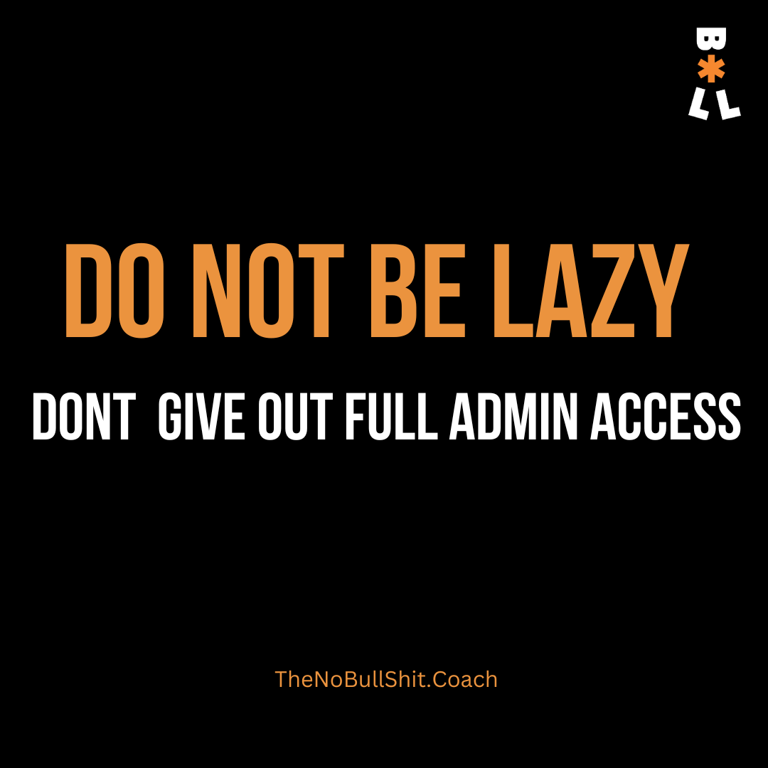 NoBullShitCoach's tweet image. 🔒 Protect your data: only grant necessary access. 🛡️ Don&apos;t hand out full admin rights like candy. 🔑 Keep control in your hands. #AccessControl #DataSecurity #AdminRights #CyberSecurity #ProtectYourData #SecureAccess #MinimalAccessGranted #ThinkBeforeGranting