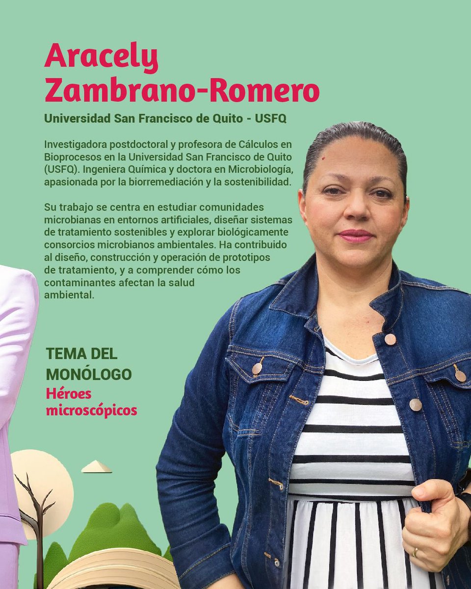 🔝Te presentamos al 4to y último grupo de científicas que estarán en #EllasYLaCiencia 🎤😃

Nos quedan pocos espacios 😱

¡Inscríbete aquí! 

forms.gle/54MKhoRUMgUbuZ… 

⏰10:00
📆 sábado 6 de julio 
📍Teatro Centro de Arte