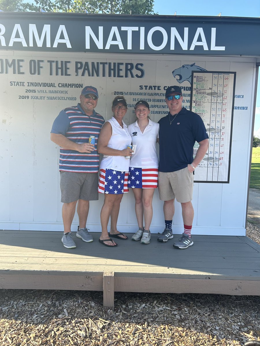 Got 1st as a team at the Lake Panorama 4 person best shot. My mom and I also walked out as the long drive winners. Great way to spend the 4th🇺🇸