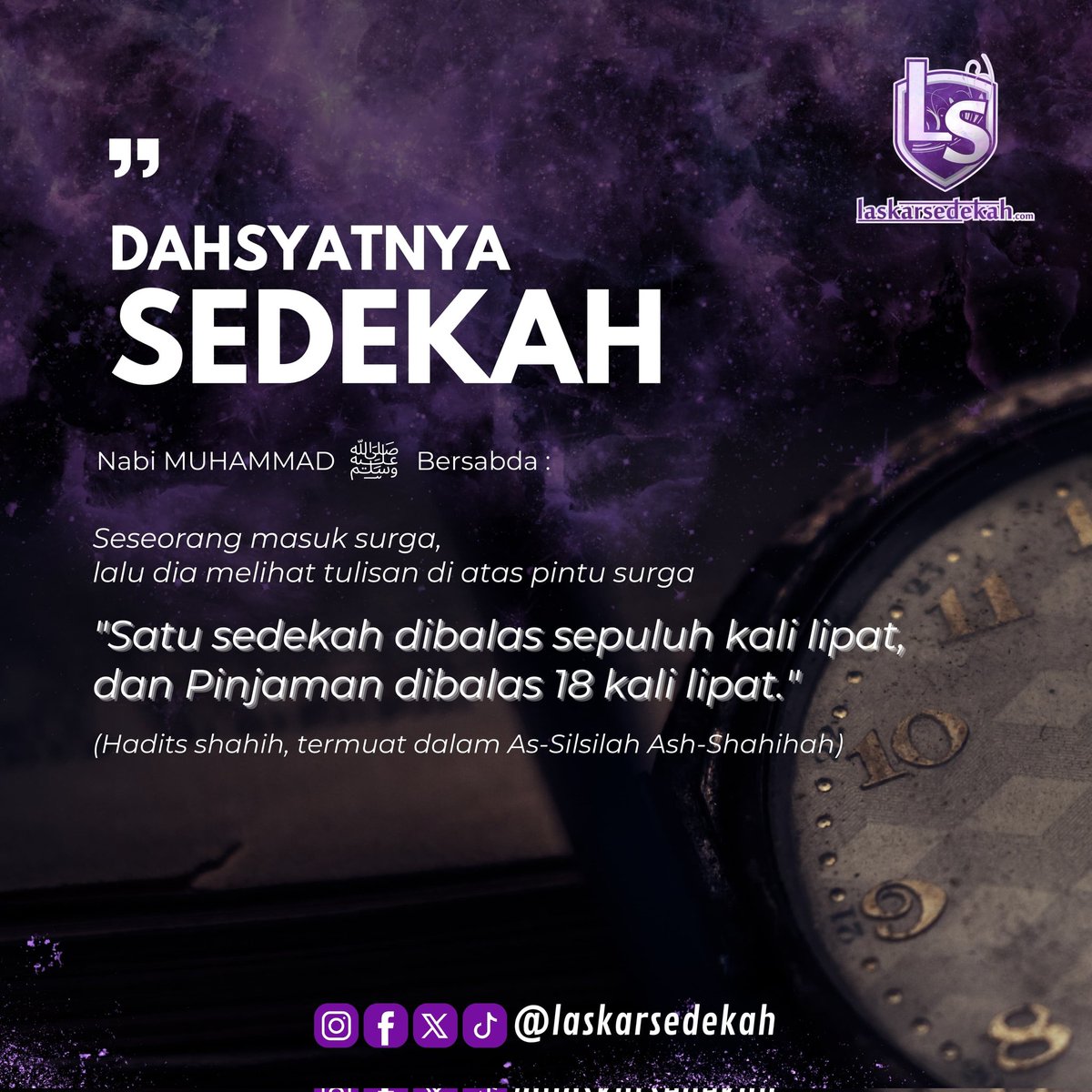 Apa kamu Masih Ragu atas apa yang aku (ALLAH SWT) tetapkan?
.
Sedekah melalui rekening resmi
Laskar Sedekah :
- Mandiri: 1370010082077
- BCA: 8020161516
- BSI: 7153066129
A/N: Maruf Fahrudin
.
Konfirmasi Sedekah
WA : +6282242144222

#SedekahJumat #SedekahOnline #Sedekah