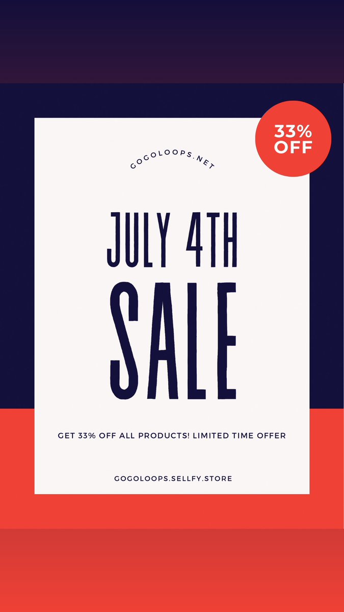 GoGoLoops's tweet image. There’s a BANGIN sale going on at gogoloops.net until Sat. 33% Off all products! #samplesale #4thofjuly