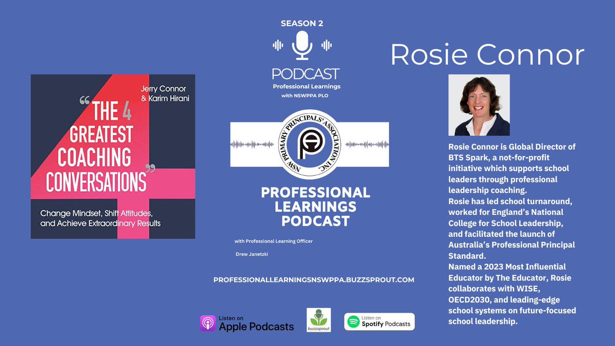 🌟 Excited to share insights on coaching in education from Rosie Connor Global Director of BTS Spark! She discusses "The Four Greatest Coaching Conversations" book and its impact on educational leaders. 
📚💡
Access valuable resources and programs on school leadership through the