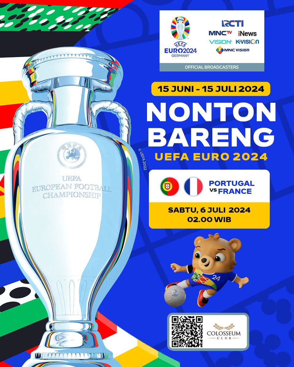 ColosseumJKT's tweet photo. ⚽ Euro 2024 Quarter-Finals Live at Colosseum Jakarta! ⚽

The Euro 2024 Quarter-Finals are here! Watch the top teams compete on our gigantic LED screen:

11PM: Spain 🇪🇸 vs Germany 🇩🇪
2AM: Portugal 🇵🇹 vs France 🇫🇷

📍 Venue: Colosseum Jakarta

#Euro2024 #Nobar #ColosseumJKT https://t.co/sZTs2AfBYi
