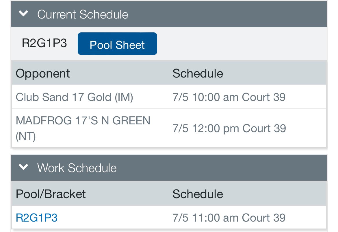 Traded our 33rd seed for a 3 seed in the first pool play! We will be on court 39 tomorrow to continue our hard work!!!