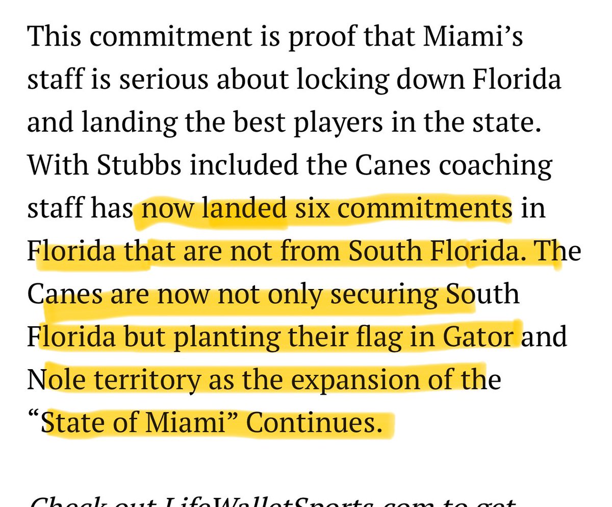 SportsRollo's tweet photo. The "State of Miami" is becoming the entire state of Florida thanks to @coach_cristobal
#GoCanes���🏻 #StateofMiami https://t.co/vYfgfz8JUr