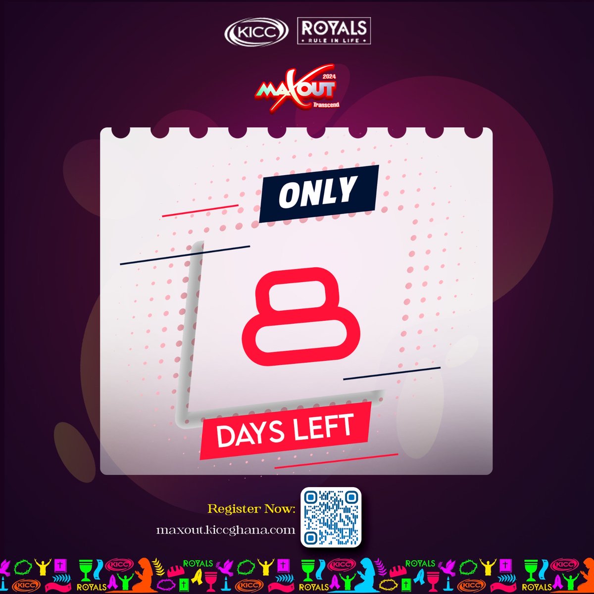 kiccghana's tweet photo. Only 8 days left! 🙏 The anticipation is growing. Let's get ready to MaxOut together! What are you most excited about? 🗣️ Register now: https://t.co/ULtwu0aEqV #MaxOut2024 #8DaysToGo https://t.co/daKBtCGrNL