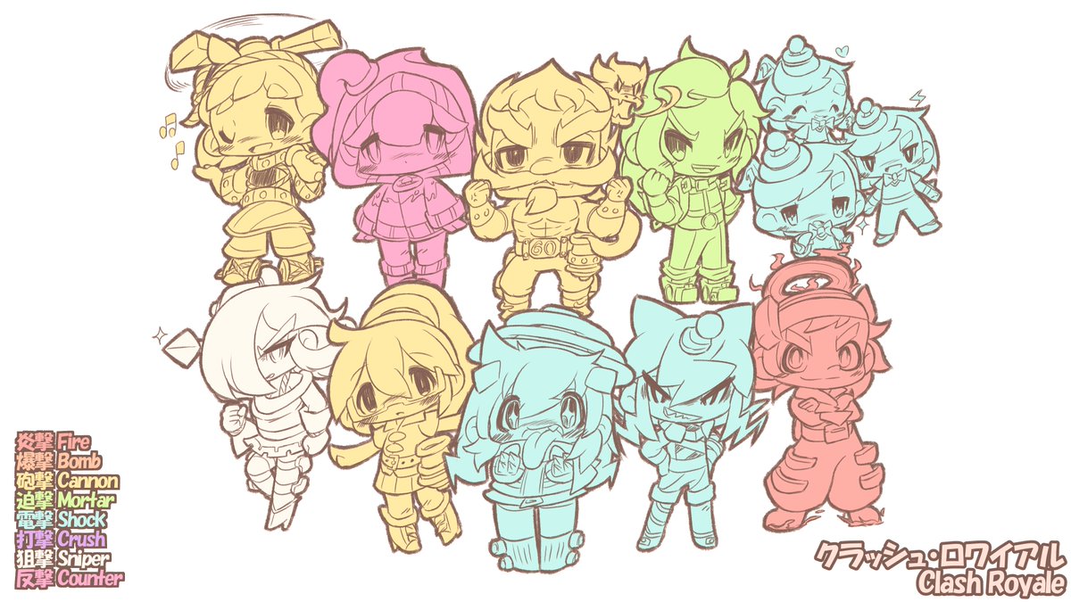OsuWCF20's tweet photo. 八大兵器属性
#スパセル兵器擬人化Project

#クラロワ鋭角部
#クラクラ鋭角部 #ブームビーチ鋭角部 https://t.co/vKIed2E0hd