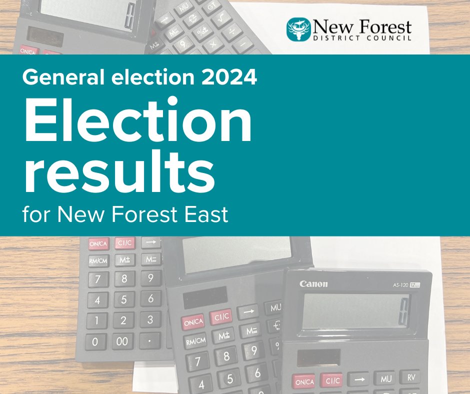 #GeneralElection2024 New Forest East result:

M. Hatter, Monster Raving Loony - 529
S. King, Green - 3,118
A. Knight, Animal Welfare - 410
J. Lewis, Conservative - 17,412 *ELECTED*
S. Otto, Labour - 8,917
C. Rackham, Lib Dem - 7,198
R. Swales, Reform UK - 7,646