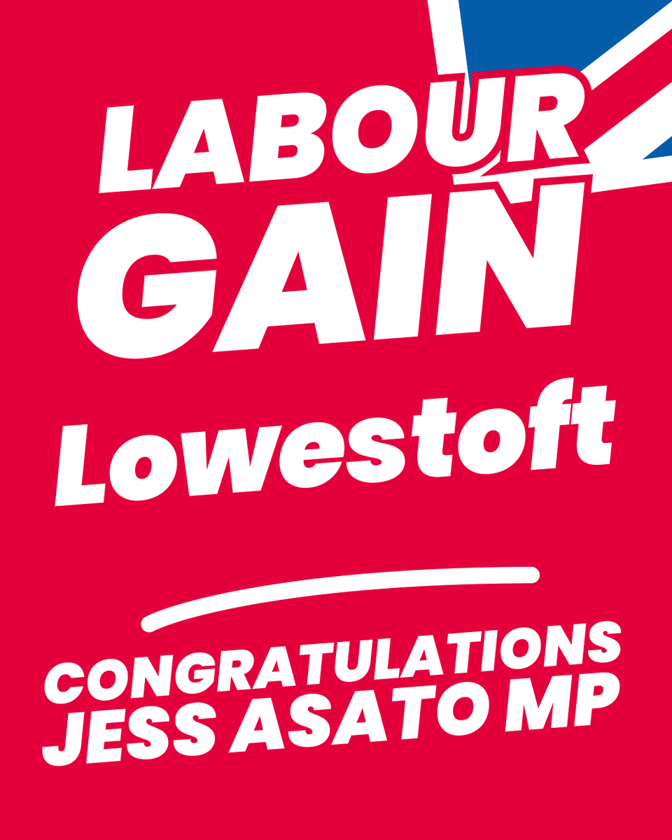 UKLabour's tweet image. Labour GAIN Lowestoft from the Conservatives 🌹